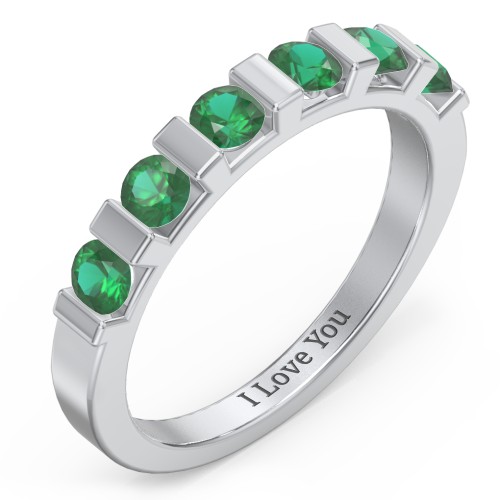 Band of Love Ring – Sterling Silver with Emerald