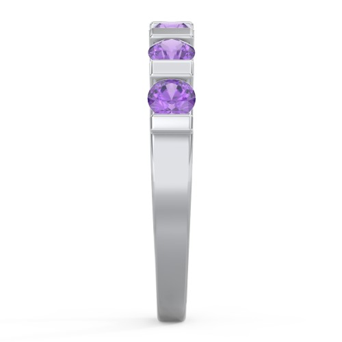 Band of Love Ring – Sterling Silver with Amethyst