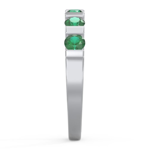Band of Love Ring – Sterling Silver with Emerald