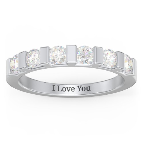 Band of Love Ring – Sterling Silver with Diamond