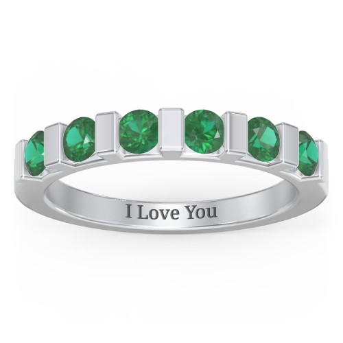 Band of Love Ring – Sterling Silver with Emerald