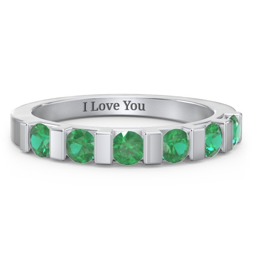 Band of Love Ring – Sterling Silver with Emerald