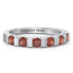 Band of Love Ring in 925 Sterling Silver with Garnet