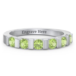 Band of Love Ring in 925 Sterling Silver with Peridot