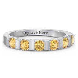 Band of Love Ring in 925 Sterling Silver with Citrine