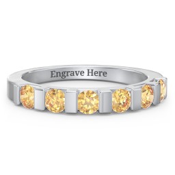 Band of Love Ring in 925 Sterling Silver with Citrine