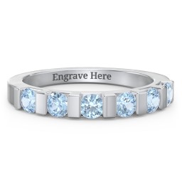 Band of Love Ring in 925 Sterling Silver with Blue Topaz