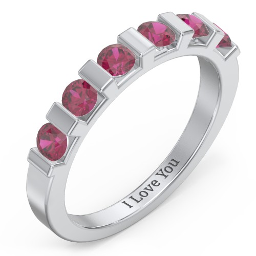 Band of Love Ring – Sterling Silver with Ruby
