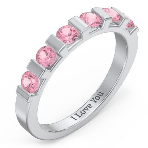 Band of Love Ring – Sterling Silver with Pink Tourmaline