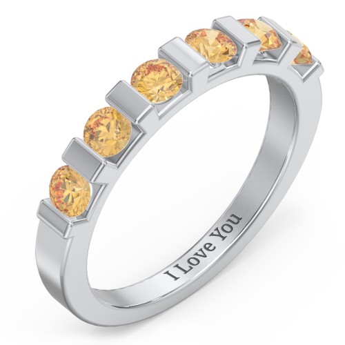 Band of Love Ring – Sterling Silver with Citrine