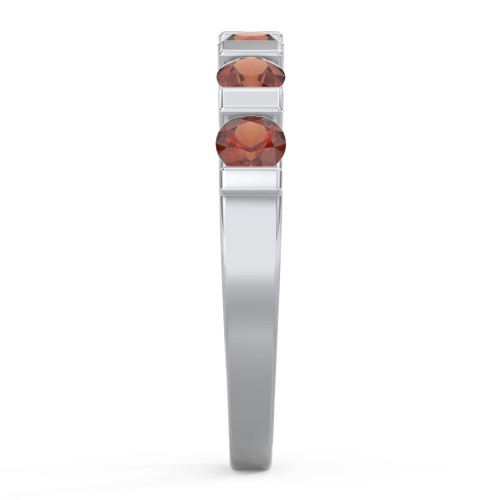Band of Love Ring – Sterling Silver with Garnet