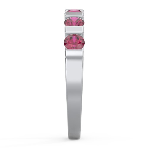 Band of Love Ring – Sterling Silver with Ruby