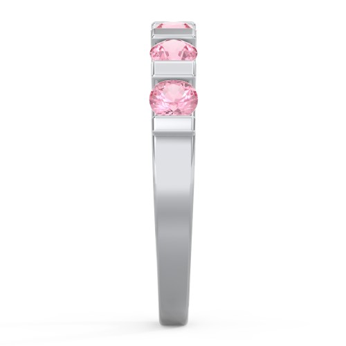Band of Love Ring – Sterling Silver with Pink Tourmaline