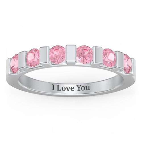 Band of Love Ring – Sterling Silver with Pink Tourmaline