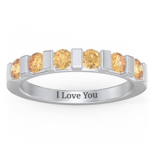 Band of Love Ring – Sterling Silver with Citrine