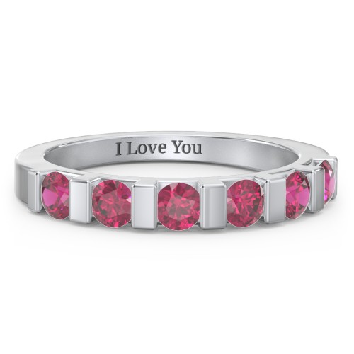 Band of Love Ring – Sterling Silver with Ruby