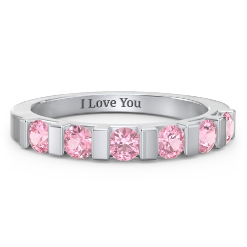 Band of Love Ring – Sterling Silver with Pink Tourmaline