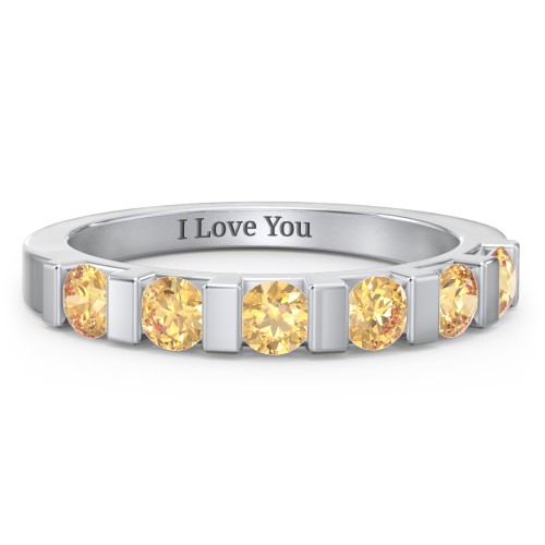 Band of Love Ring – Sterling Silver with Citrine