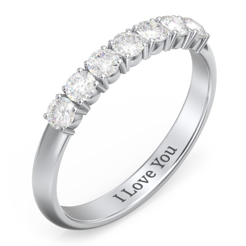 Band of Eternity Ring – Sterling Silver with Diamond