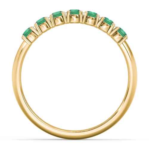 Band of Eternity Ring – 10K Yellow Gold with Emerald