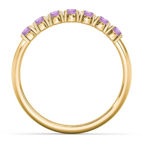 Band of Eternity Ring – 18K Gold Plated Silver with Amethyst