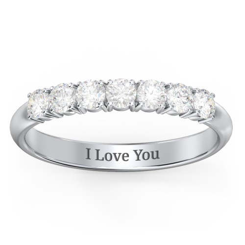 Band of Eternity Ring – Sterling Silver with Diamond