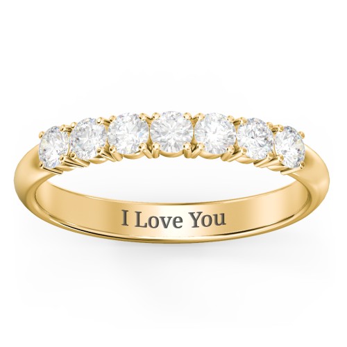 Band of Eternity Ring – 18K Gold Plated Silver with Diamond