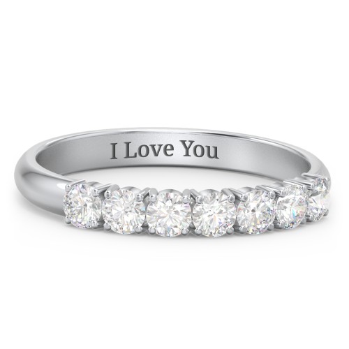 Band of Eternity Ring – Sterling Silver with Diamond