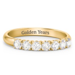 Band of Eternity Ring in 18K Gold Plated Silver with Cubic Zirconia