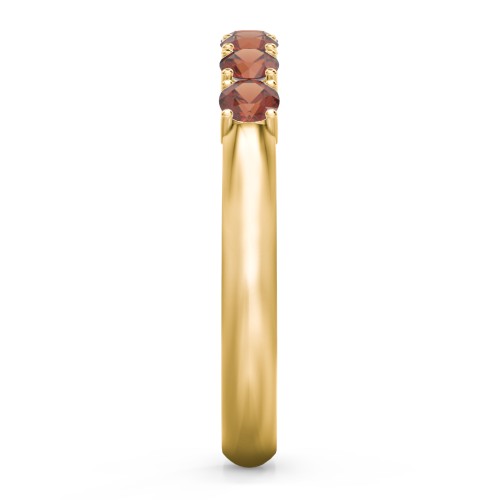 Band of Eternity Ring – 18K Gold Plated Silver with Garnet