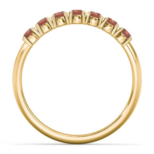 Band of Eternity Ring – 18K Gold Plated Silver with Garnet