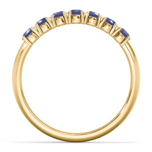 Band of Eternity Ring – 18K Gold Plated Silver with Blue Sapphire