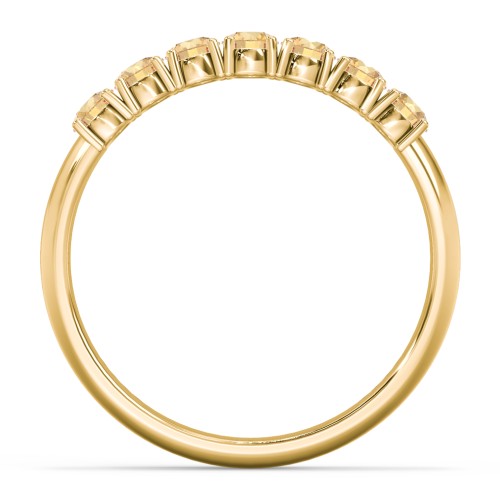Band of Eternity Ring – 18K Gold Plated Silver with Citrine