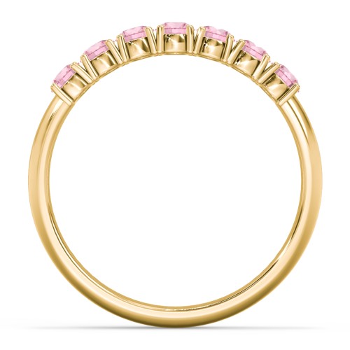 Band of Eternity Ring – 10K Yellow Gold with Pink Tourmaline