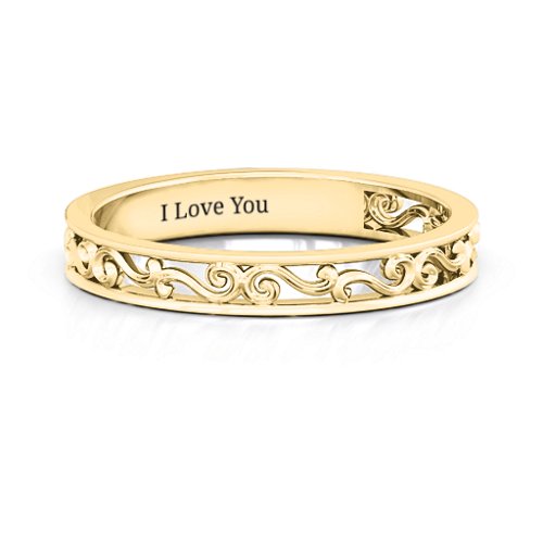 Filigree Band Ring – 10K Yellow Gold