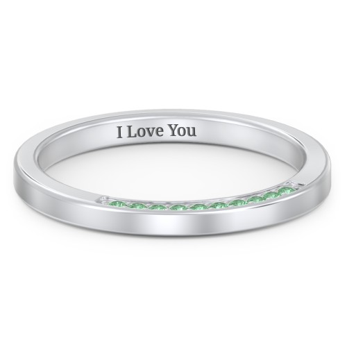 Enchanted Band Ring – Sterling Silver with Green Premium Zirconia