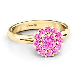 Adore and Cherish Ring in 10K Solid Yellow Gold with Pink Tourmaline