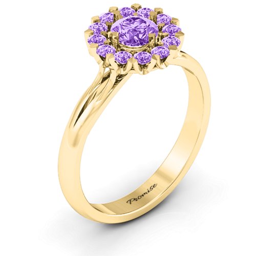 Adore and Cherish Ring – 10K Yellow Gold with Amethyst