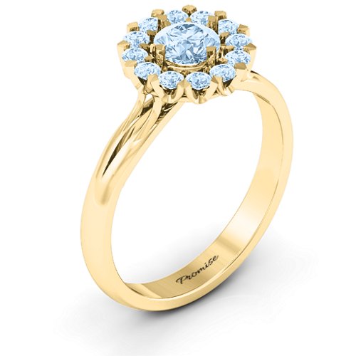 Adore and Cherish Ring – 10K Yellow Gold with Aquamarine