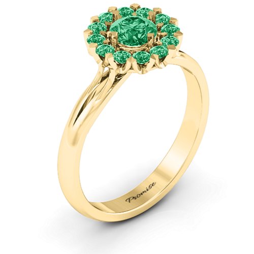 Adore and Cherish Ring – 10K Yellow Gold with Emerald