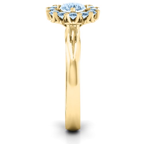 Adore and Cherish Ring – 10K Yellow Gold with Aquamarine