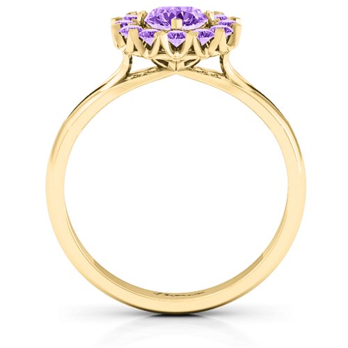 Adore and Cherish Ring – 10K Yellow Gold with Amethyst