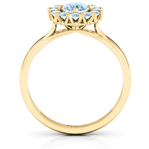 Adore and Cherish Ring – 10K Yellow Gold with Aquamarine