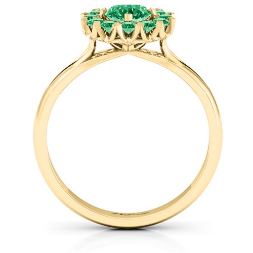 Adore and Cherish Ring – 10K Yellow Gold with Emerald