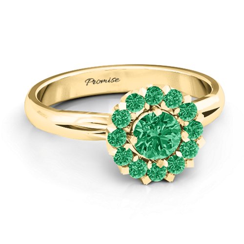 Adore and Cherish Ring – 10K Yellow Gold with Emerald