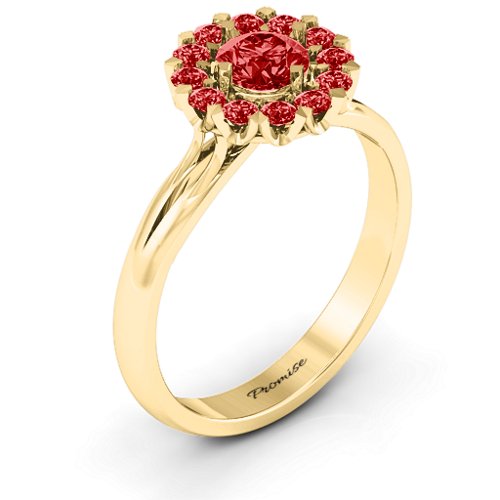 Adore and Cherish Ring – 10K Yellow Gold with Garnet