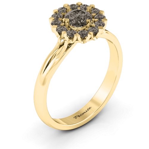 Adore and Cherish Ring – 10K Yellow Gold with Smokey Quartz