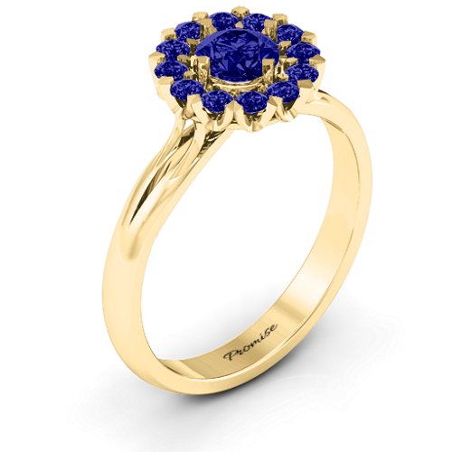 Adore and Cherish Ring – 10K Yellow Gold with Blue Sapphire