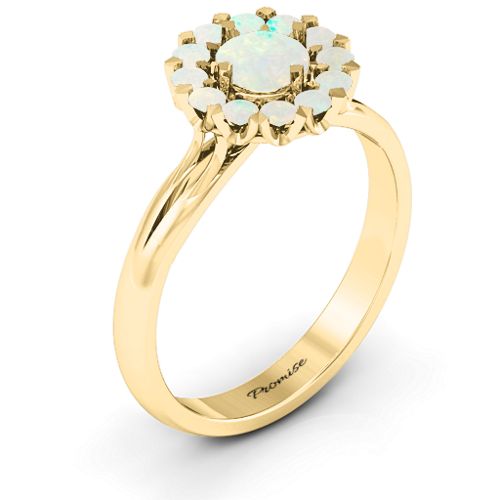 Adore and Cherish Ring – 10K Yellow Gold with Opal