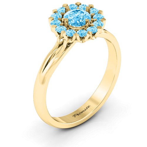 Adore and Cherish Ring – 10K Yellow Gold with Blue Topaz